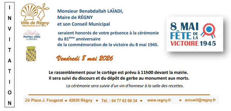 INVITATION COMMEMORATION 8 mai 1945