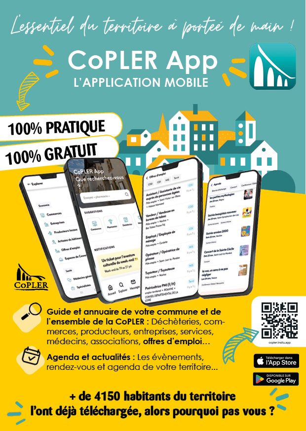 CoPLER App, l’application mobile du territoire : guide, annuaire, agenda, 100 % gratuite
