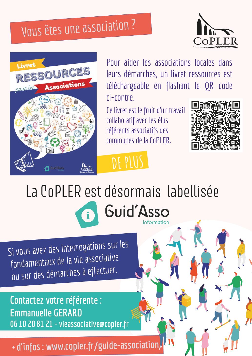 Guid’Asso : le livret ressources pour les associations, contact Emmanuelle Gérard 06 10 20 81 21