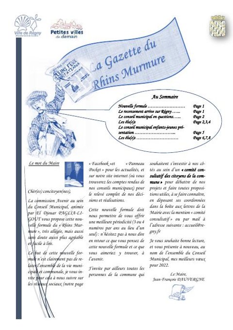 La Gazette du Rhins murmure, janvier 2022