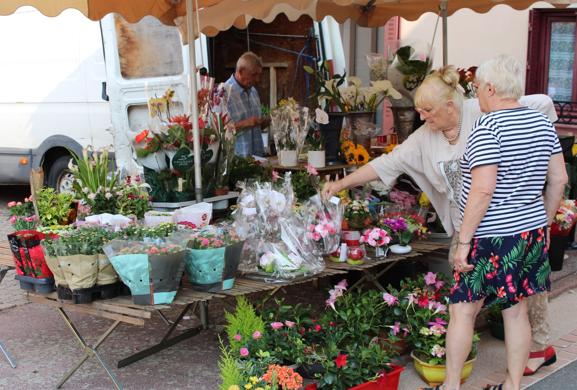 Le stand de la fleuriste
